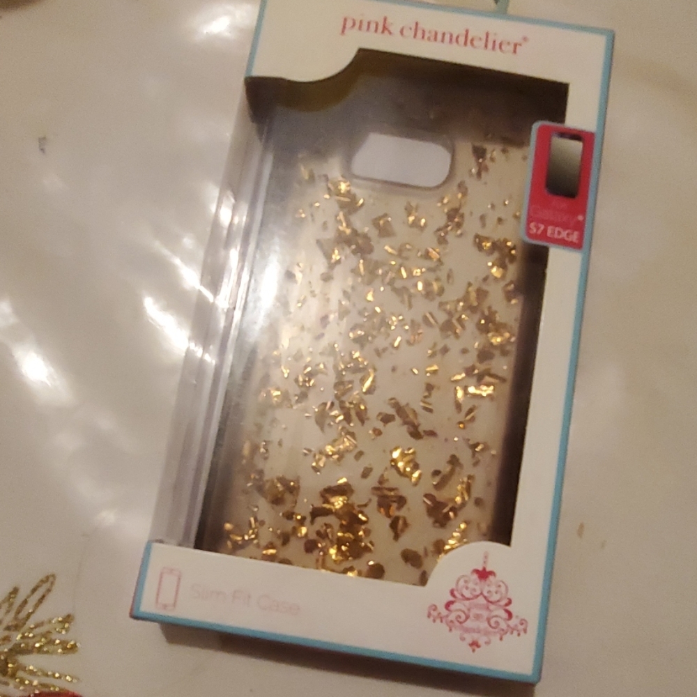 Samsung 7 Edge glitter phone case